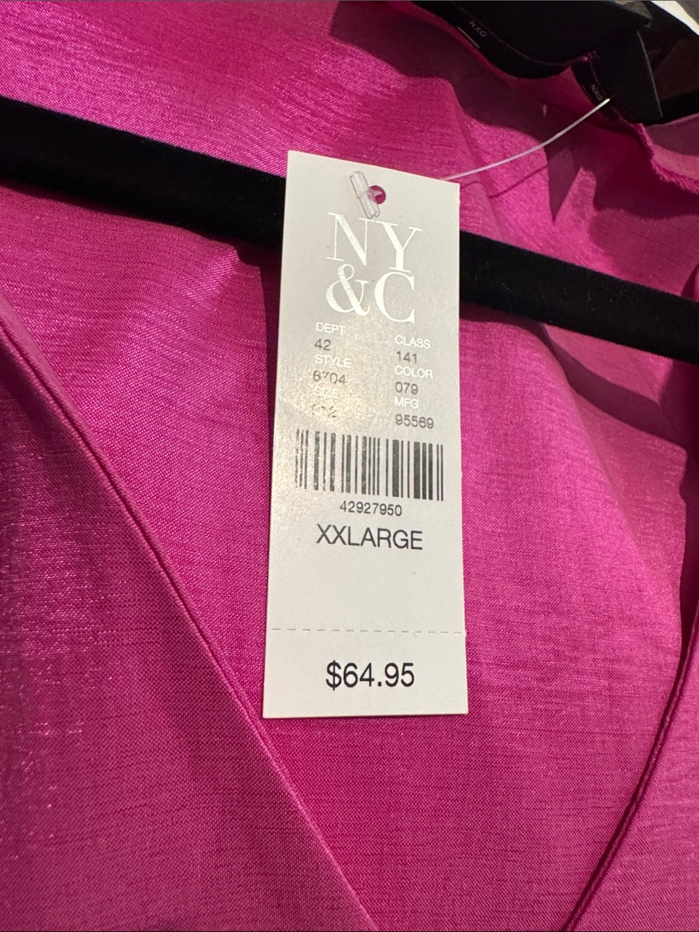 New York & Company Fuchsia Pink Puff-Sleeve Peplum Top - Picture 6 of 11